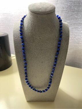 Lapis Blue Beaded Strand Necklace for Women